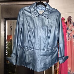 Bradley Bayou Women's Blue Leather Jacket